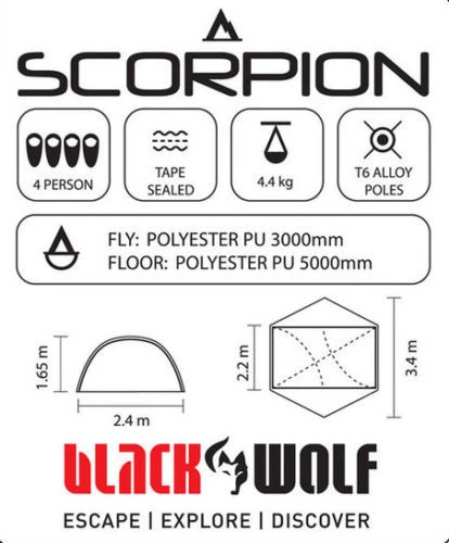 (SALES PROMOTION) BLACK WOLF SCORPION 4 PERSON HIKING TENT 4 (SALES PROMOTION) BLACK WOLF SCORPION 4 PERSON HIKING TENT - Image 2