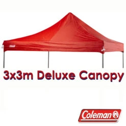 COLEMAN DELUXE 3x3 RED GAZEBO CANOPY ROOF REPLACEMENT COVER TOP FITS 3M OZTRAIL