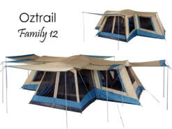 OZTRAIL FAMILY 12 Person (4 ROOM) Dome Family Tent - Sleeps 12