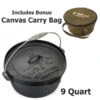 (SALES PROMOTION) OZtrail 9 Quart Camp Oven + Carry Bag Cast Iron Pot Pan Cookware