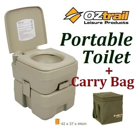 OZtrail Portable (20 Litre) Camping Outdoor Toilet + Canvas Carry Bag