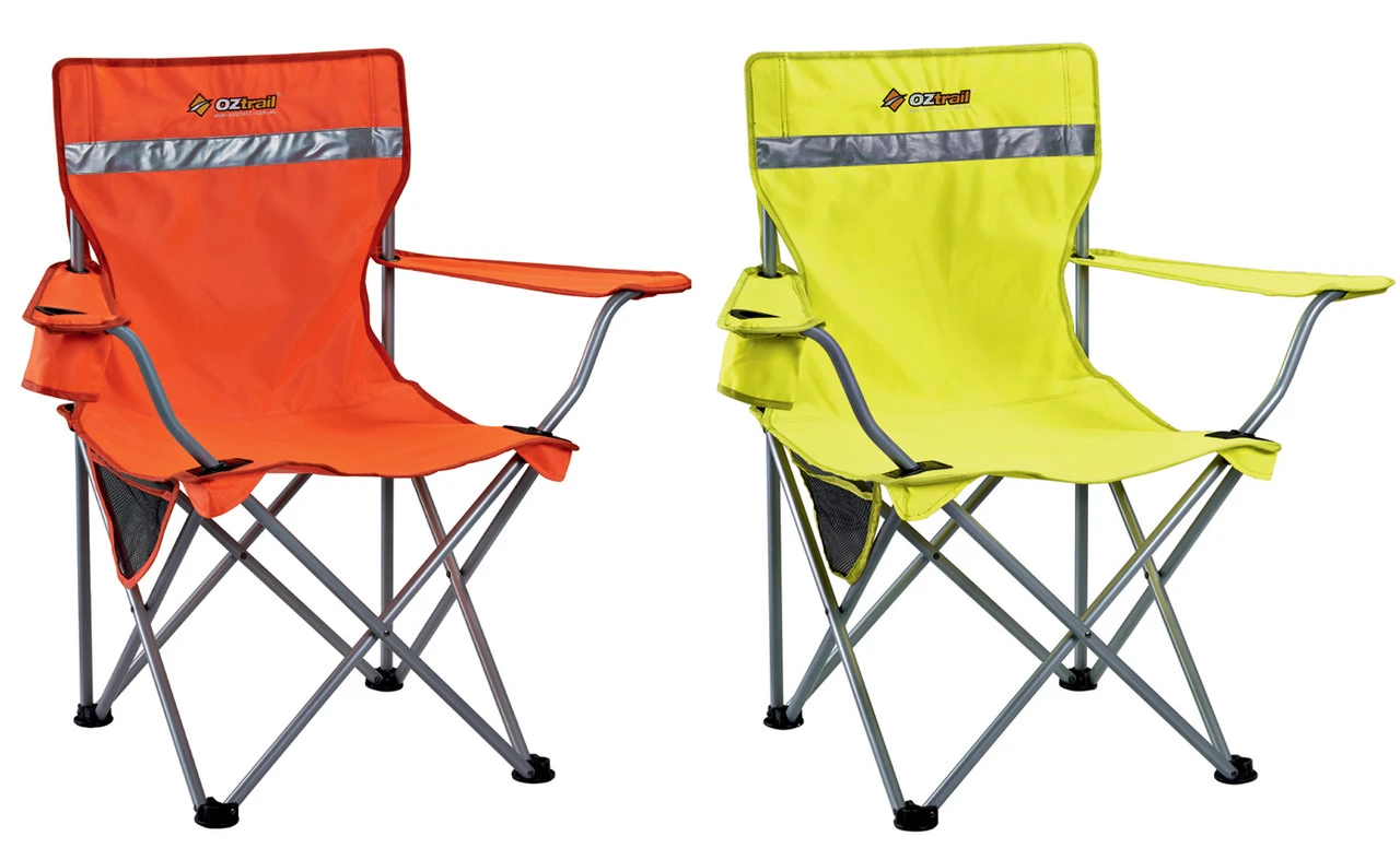 2 X Oztrail Tradie High Visibility Hi Viz Camping Picnic Safety Chair 3 2 X Oztrail Tradie High Visibility Hi Viz Camping Picnic Safety Chair